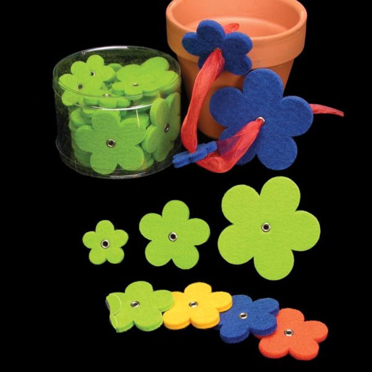 The Ribbon People 24-Piece Felt Flower Assortment - 8" - Green